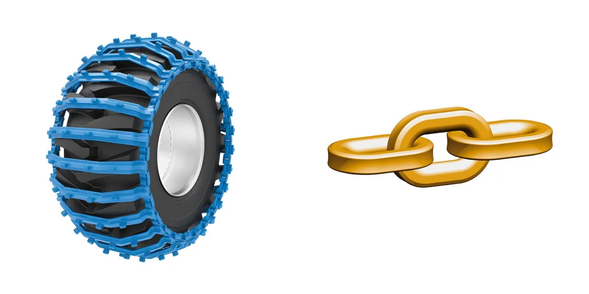 pewag single wheel track skidder und Chokerketten