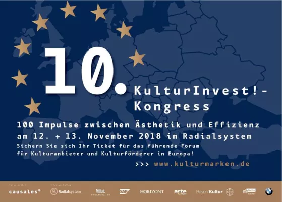 10. KulturInvest!-Kongress - Bis zum 30. Juni Frühbucherrabatt von 60,- Euro sichern! Bild: 10. KulturInvest!-Kongress - Bis zum 30. Juni Frühbucherrabatt von 60,- Euro sichern!