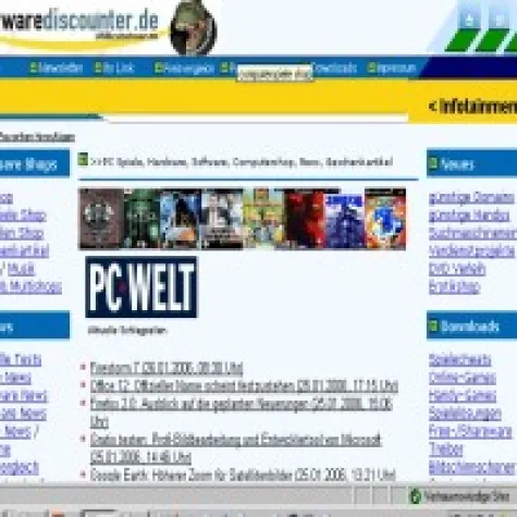 Bild: Internetstart eines PC Discounters