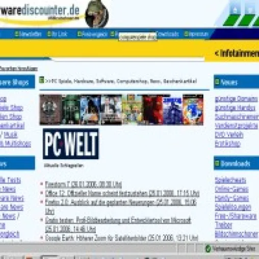Bild: Internetstart eines PC Discounters