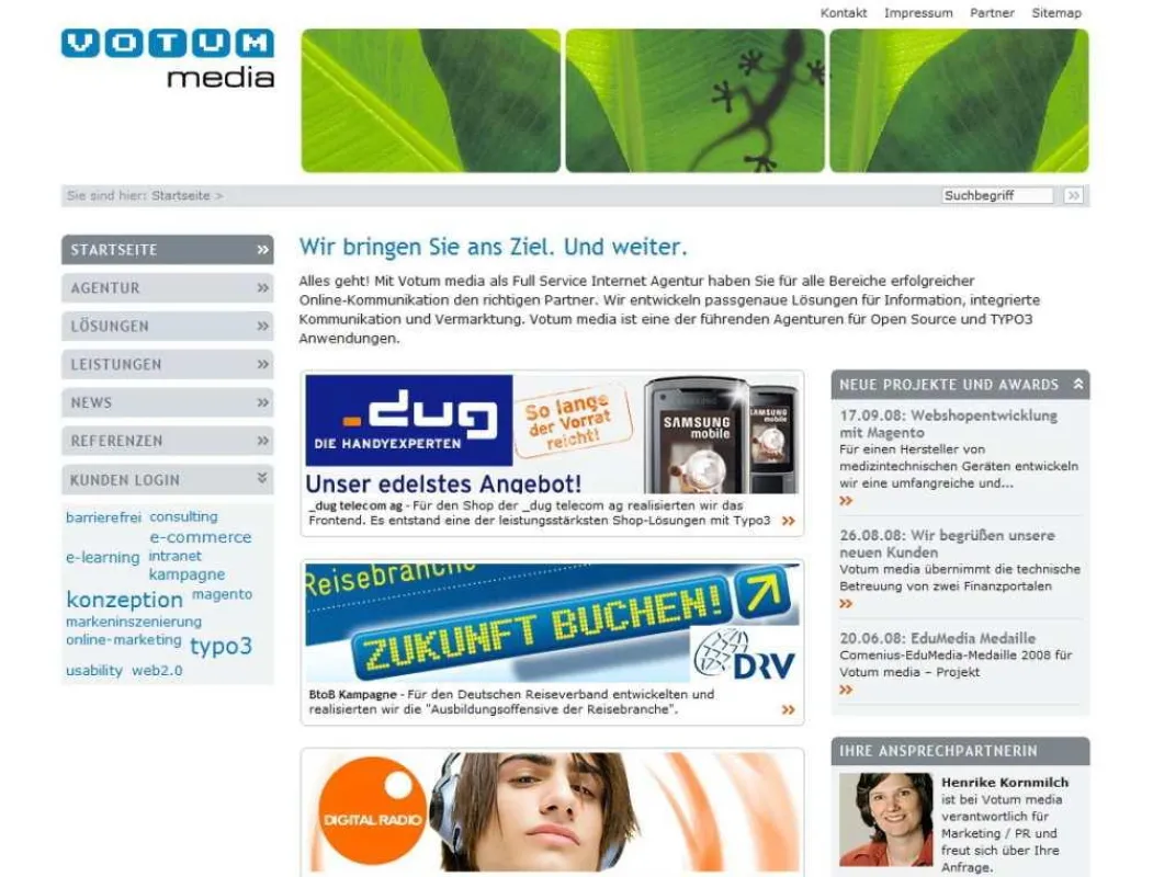 Agenturwebsite www.votum.de © Votum media
