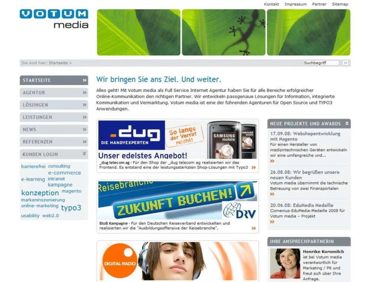 Agenturwebsite www.votum.de © Votum media