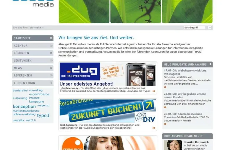 Bild: Neue Agenturwebsite bietet mehr Service