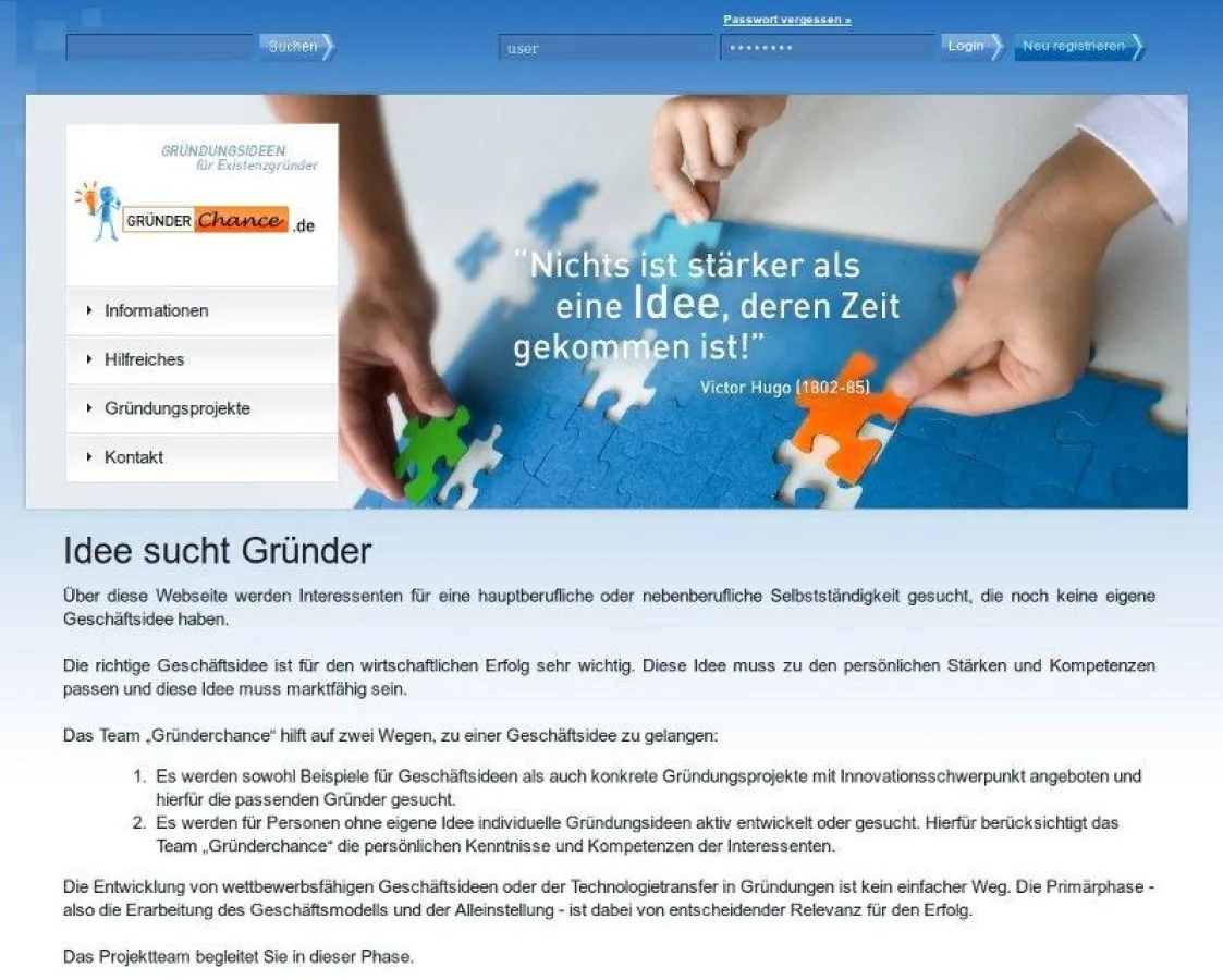 Screenshot gründerchance.de