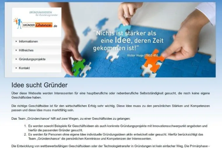 Bild: gründerchance.de als Anlaufstelle für Start-Ups