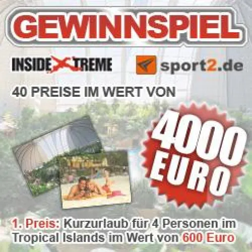 Gewinnspiel von Insidextreme.de und Sport2.de - Preise im Gesamtwert von 4000 EUR Bild: Gewinnspiel von Insidextreme.de und Sport2.de - Preise im Gesamtwert von 4000 EUR