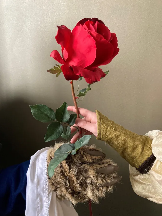 Eine Trose ist eine Rose ist eine Rose.  Auch wenn sie vom Tier überreicht wird. (© Michael Tasche)