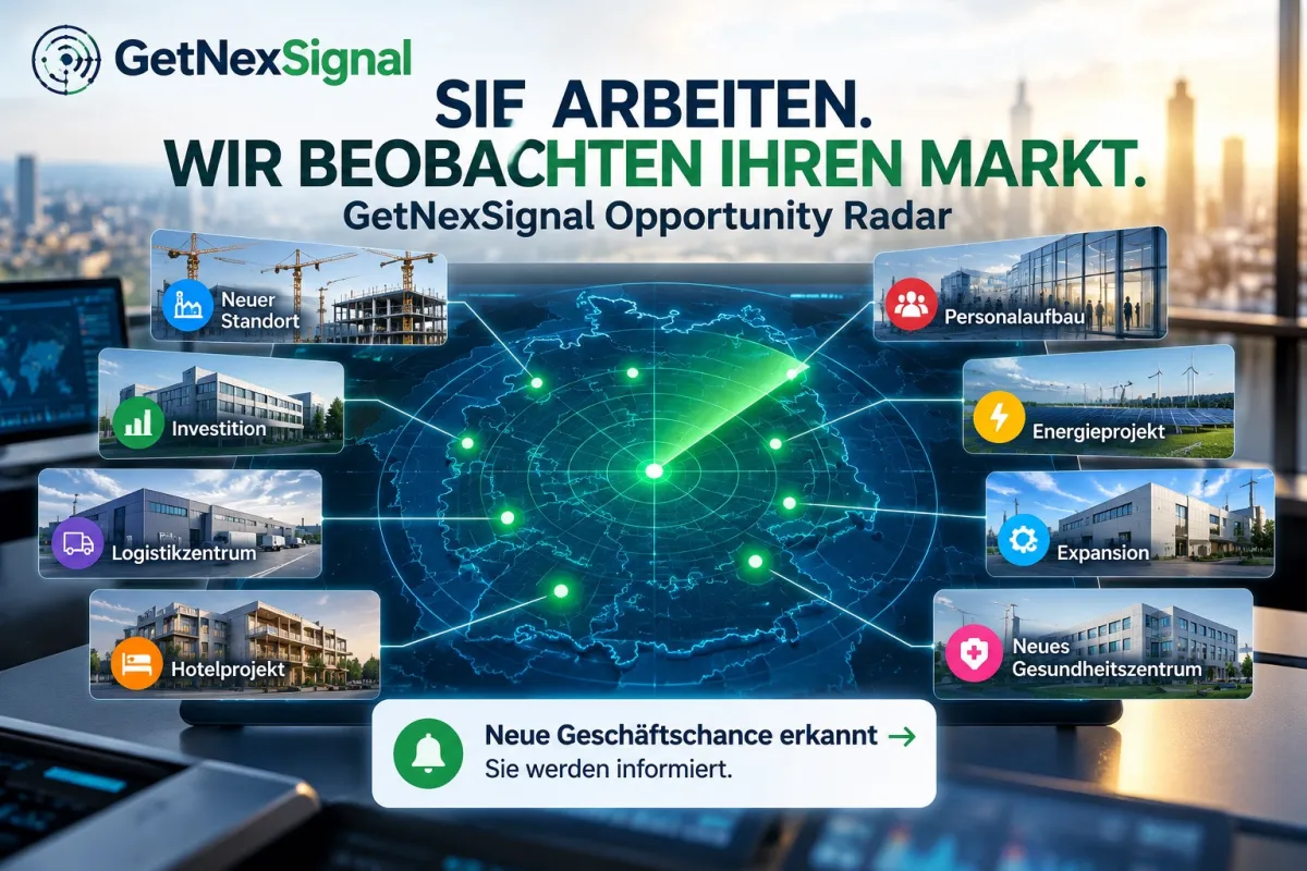 Sie Arbeiten- Wir beobachten ihren Markt nach Geschäftschancen- Getnexsignal (© IMMUMEDIC /Andreas Rach)