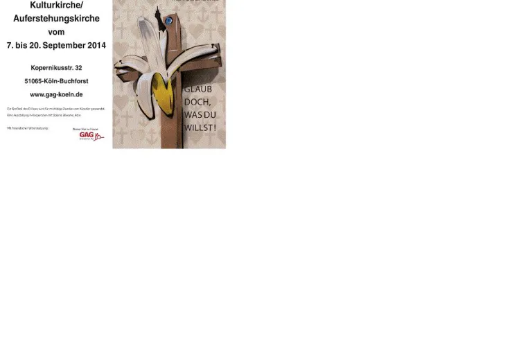 Bild: Bananensprayer Thomas Baumgärtel: "Glaub doch was du willst "- Benefiz-Kunstausstellung in Kölner Kulturkirche