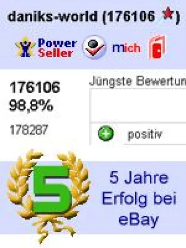 Bild: Daniks-World seit 5 Jahren erfolgreich bei eBay