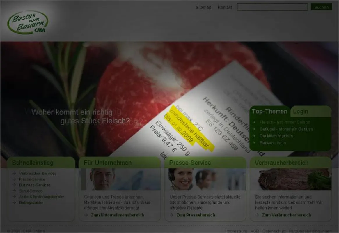 CMA: Haltbarkeitsdatum abgelaufen.