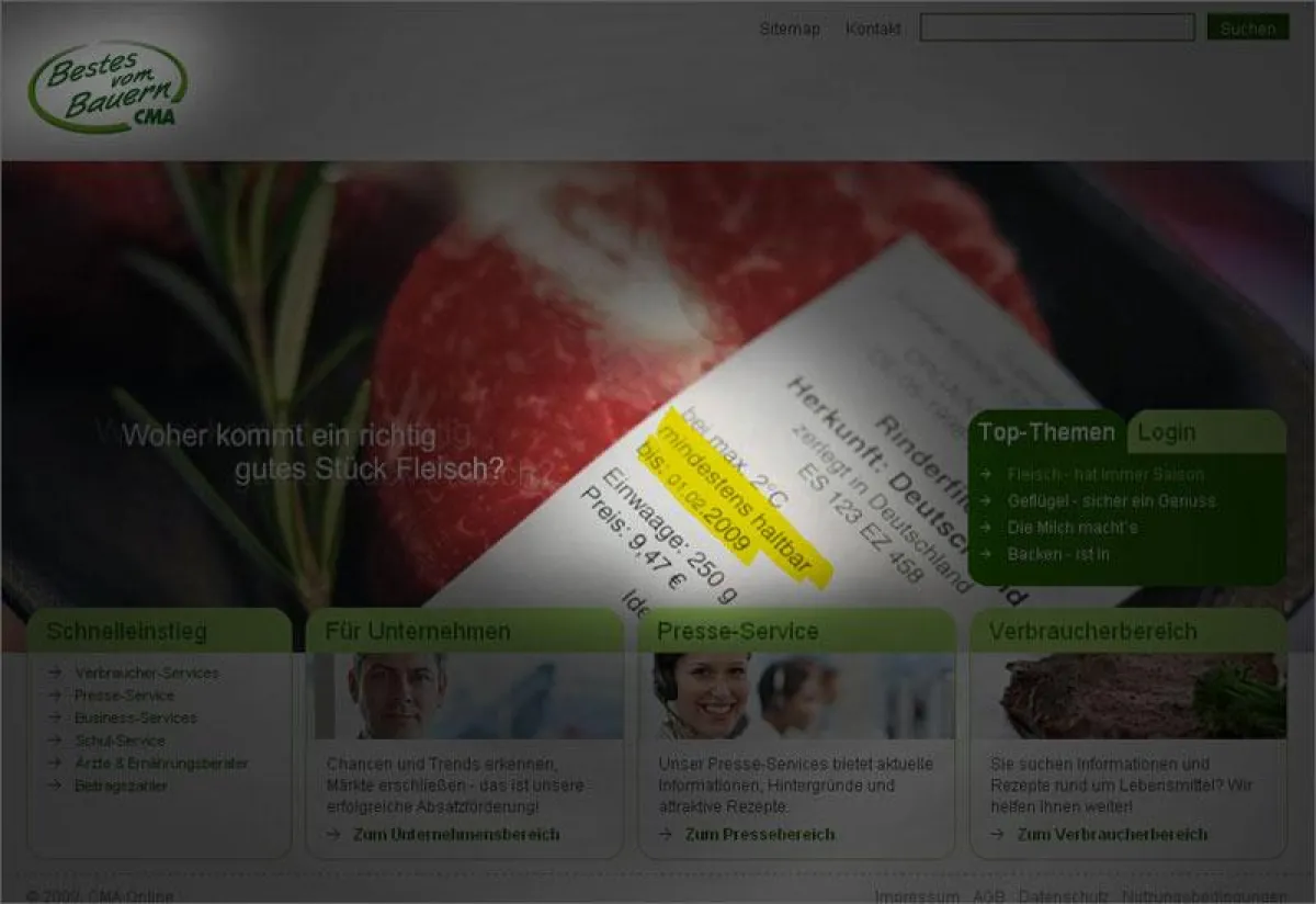 CMA: Haltbarkeitsdatum abgelaufen.