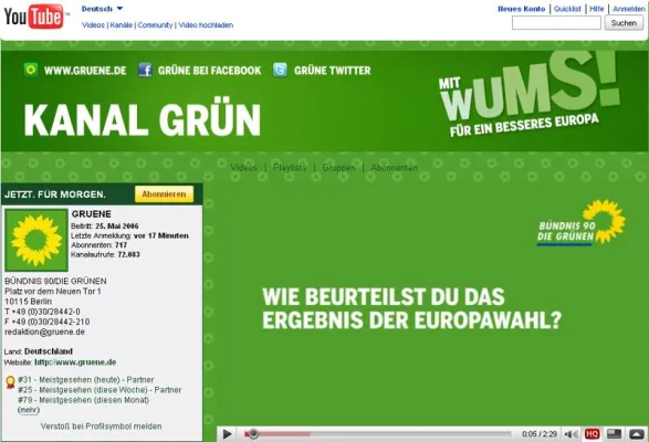 Bild: Deutsche Parteien mit 500.000 Videoaufrufen im Online-Europawahlkampf