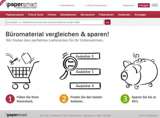 Bild: Papersmart ermöglicht schnellen und bequemen Kostenvergleich von Büroartikeln