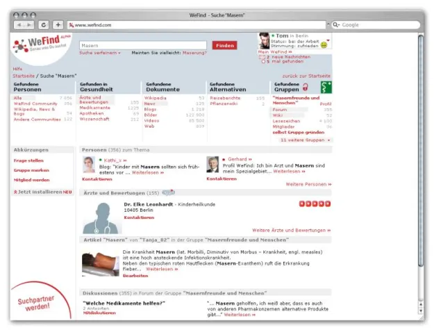 Bild: WeFind - die neue Web 2.0 Suchmaschine