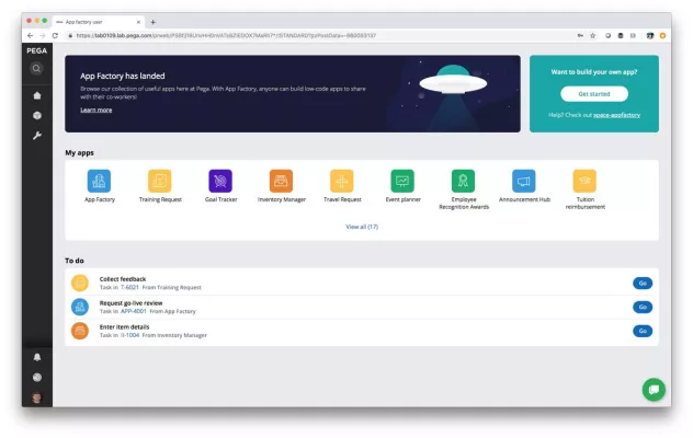 Bild: Pega zeigt Low-Code Factory für Business-Anwender