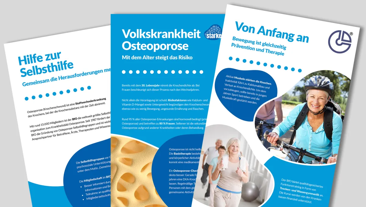Vorsorge statt Nachsorge: Der BfO klärt auf über die Volkskrankheit Osteoporose (© © BfO; Collage H. Nisticò)