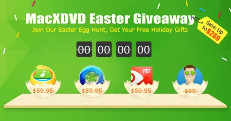 Bild: MacXDVD startet ein Ostereiersuche-Giveaway - Über 10,000 Eier, mit 4 ausgezeichneten Mac-Apps gefüllt