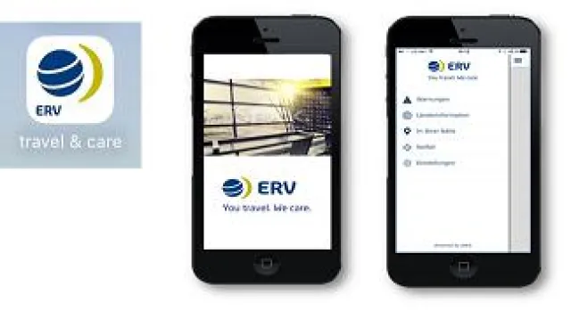 Bild: "ERV travel & care" - die neue Sicherheits-App mit Alert-Funktion