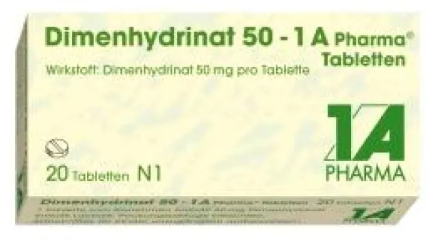 Bild: Dimenhydrinat 50 - 1 A Pharma® Tabletten bei Schwindel, Übelkeit und Erbrechen