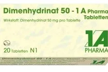 Dimenhydrinat 50 - 1 A Pharma® Tabletten bei Schwindel, Übelkeit und Erbrechen Bild: Dimenhydrinat 50 - 1 A Pharma® Tabletten bei Schwindel, Übelkeit und Erbrechen