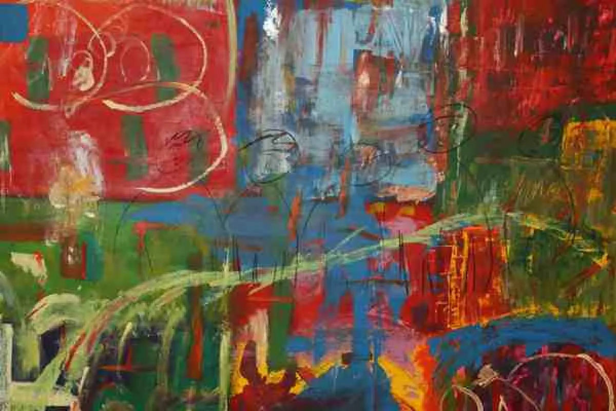 Das großformatige Gemeinschafts-Werk „Das Leben ist bunt“.