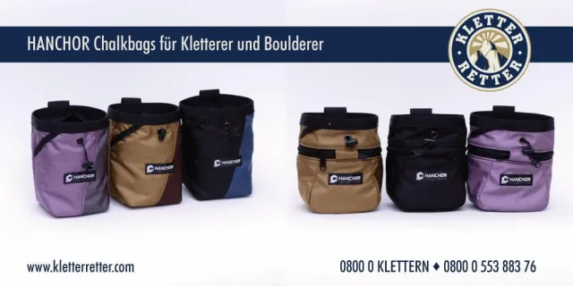 Bild: Produkteinführung – HANCHOR Chalkbags für Kletterer und Boulderer