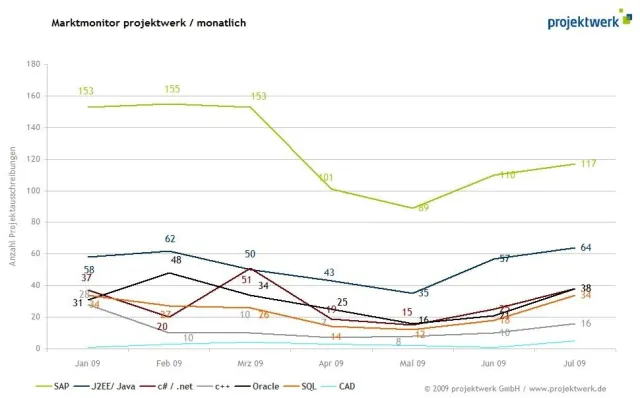 Bild: J2EE/Java mit Jahreshoch