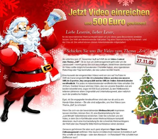 VNR.de sucht Video - Hobbyfilmer-Contest zum Thema „Zeit“ gestartet Bild: VNR.de sucht Video - Hobbyfilmer-Contest zum Thema „Zeit“ gestartet