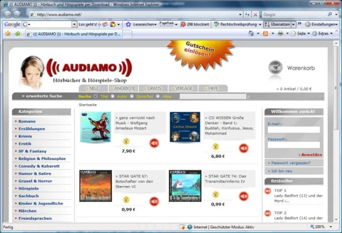 Bild: Hörbücher und Hörspiele per Download von AUDIAMO