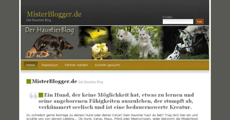 MisterBlogger - der Webblog über Haustiere Bild: MisterBlogger - der Webblog über Haustiere