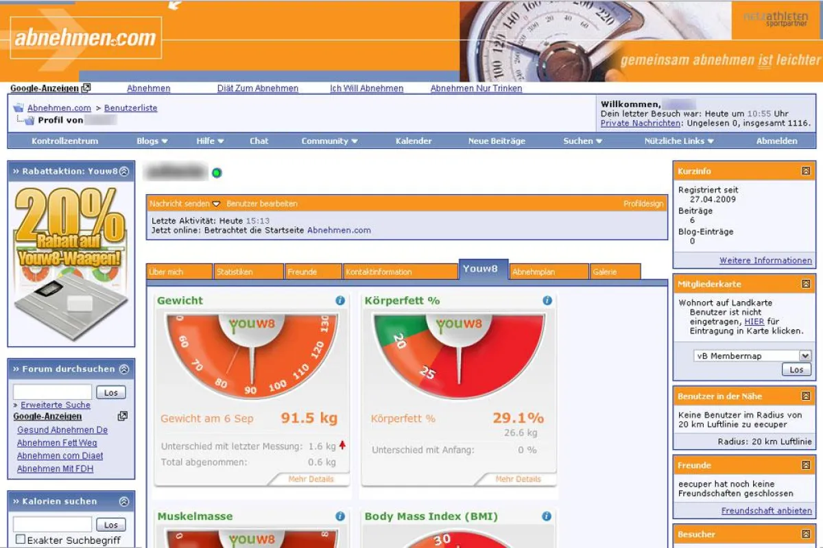 Youw8 Nutzung im Forum abnehmen.com