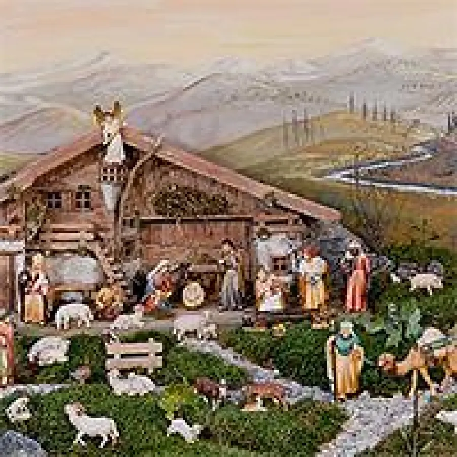 Krippenszene aus der Holzschnitzereien-Welt