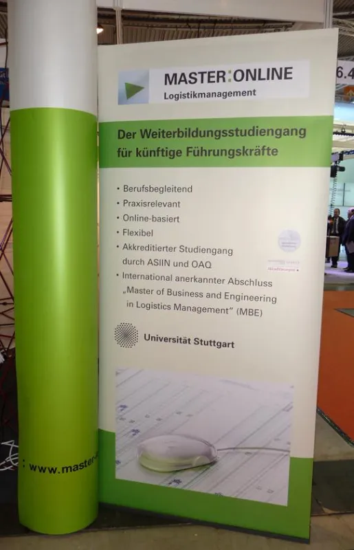 Master:Online Logistikmanagement präsentiert sein Weiterbildungsangebot auf der Messe Logimat in Ha
