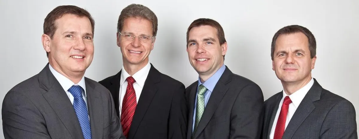 Der Vorstand der Sparda-Bank München (v.l.): Hermann Busch, Helmut Lind (Vorsitzender), Michael Dröge und Ralf Müller