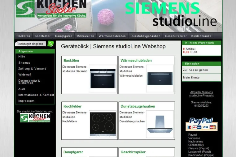 Bild: Siemens studioLine-Küchengeräte auf Geräteblick