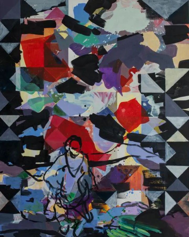 Josephine Behlke:  Alles Fassade, 2014  100 x 80 cm, Öl