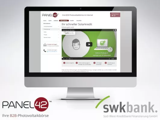 Bild: Panel42 und die SWK Bank kooperieren bei der Finanzierung von Photovoltaikanlagen