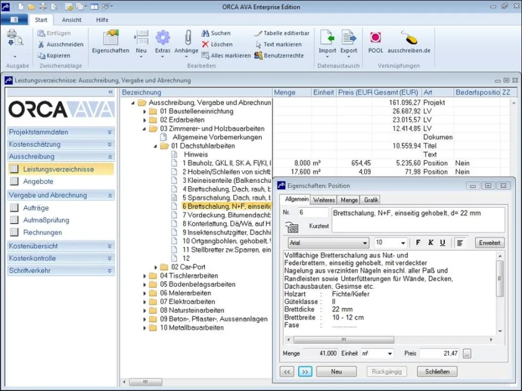 ORCA AVA Neue Version 17.0 - Ausschreibung, Vergabe, Abrechnung
