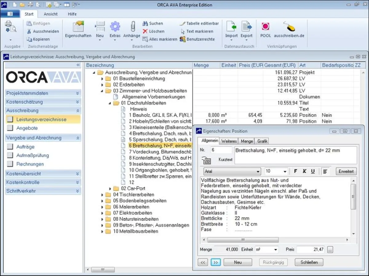 ORCA AVA Neue Version 17.0 - Ausschreibung, Vergabe, Abrechnung