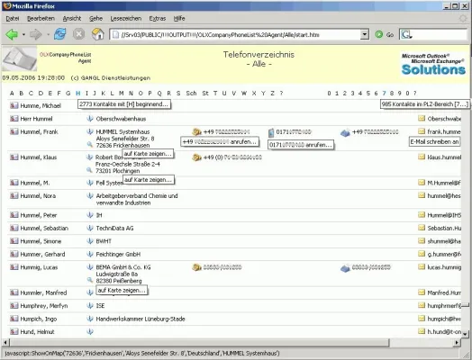 Bild: OLXCompanyPhoneList Agent: Globales Telefon- und Adressverzeichnis