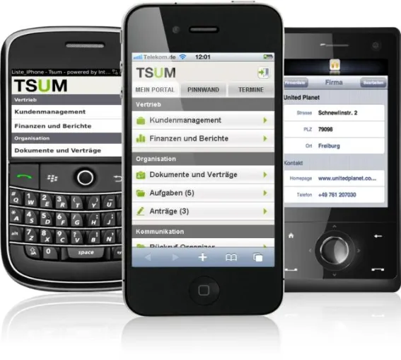 So wird die gesamte Firma mobil - Software von United Planet bringt Kundendaten auf iPhone, BlackBerry und Co. Bild: So wird die gesamte Firma mobil - Software von United Planet bringt Kundendaten auf iPhone, BlackBerry und Co.