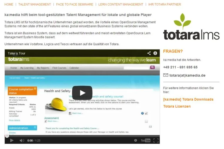 Bild: Neue Website zum Talent Management und E-Learning