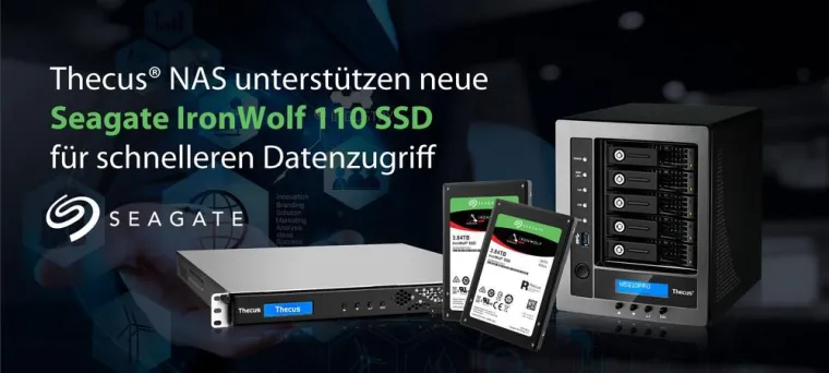 Bild: Thecus® NAS unterstützen neue Seagate IronWolf 110 SSD für schnelleren Datenzugriff