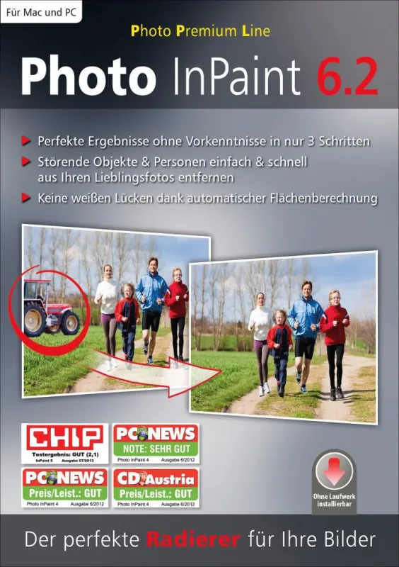 Photo InPaint 6.2 lässt alles Unerwünschte auf Bildern unmerklich verschwinden.