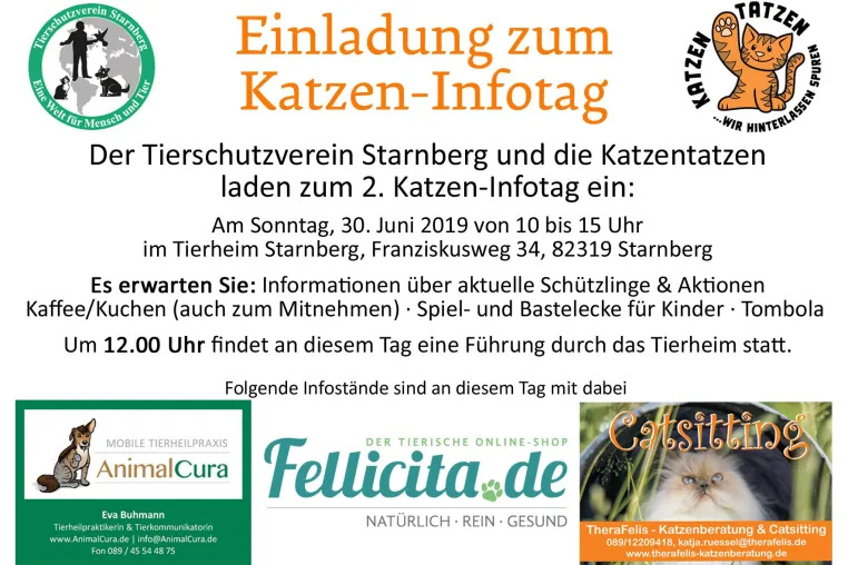 Bild: 2. Katzen-Infotag mit den Katzentatzen und dem Tierschutzverein Starnberg