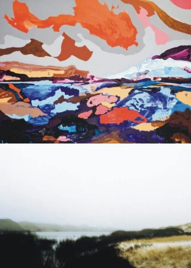 Bild oben: Bianca Müllner, Landschaft, 2009. Unten: Helge Emmaneel, Dünensee II, 2008.