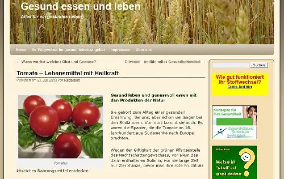 Tomate, Mittelmeerküche, gesund-leben-Ratgeber
