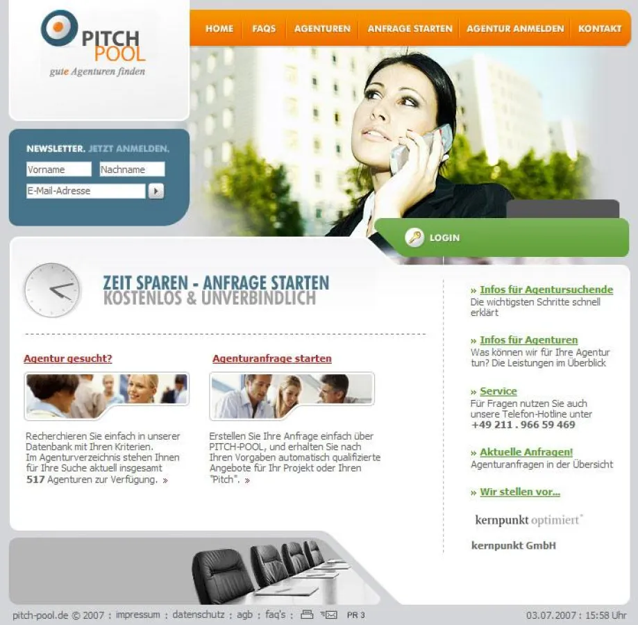 Agenturen: Anfrage und Recherche online