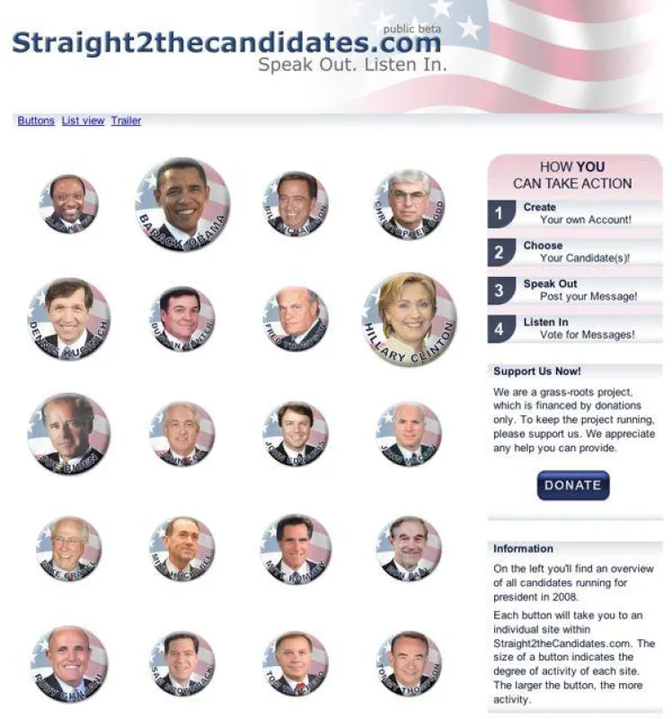Startseite von www.straight2thecandidates.com